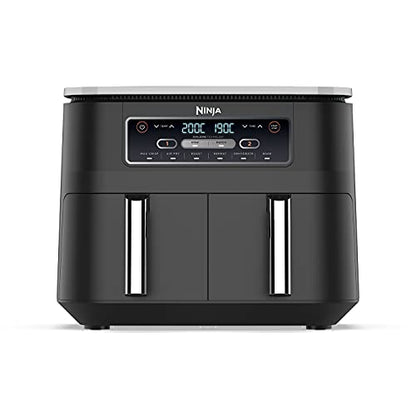 Ninja [AF300EU], Schwarz, Foodi Heißluft-Fritteuse mit 2 Frittierfächern und 7,6 l Fassungsvermögen