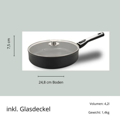 Genius Cerafit Plasma Hochrandpfanne 28 cm + Glasdeckel