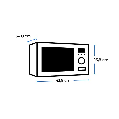 Exquisit Mikrowelle MW 802 G | 700 W Leistung | 1000 W Grill | 20 L Garrraum | kompakte Mikrowelle