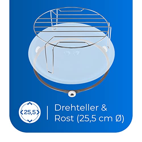 Exquisit Mikrowelle MW 802 G | 700 W Leistung | 1000 W Grill | 20 L Garrraum | kompakte Mikrowelle