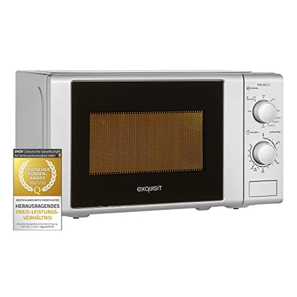 Exquisit Mikrowelle MW 802 G | 700 W Leistung | 1000 W Grill | 20 L Garrraum | kompakte Mikrowelle