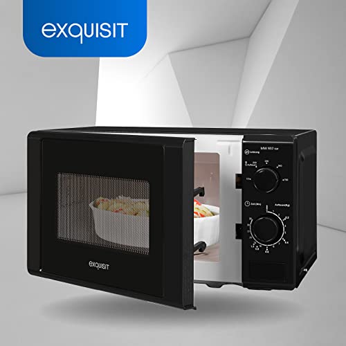 Exquisit Mikrowelle MW 802 sw | 700 W Leistung 20 L Garrraum kompakte Mikrowelle
