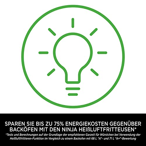 Ninja [AF300EU], Schwarz, Foodi Heißluft-Fritteuse mit 2 Frittierfächern und 7,6 l Fassungsvermögen