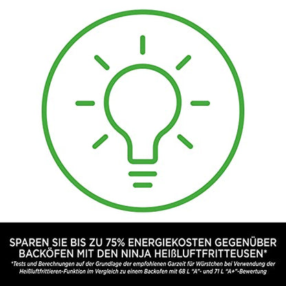 Ninja [AF300EU], Schwarz, Foodi Heißluft-Fritteuse mit 2 Frittierfächern und 7,6 l Fassungsvermögen