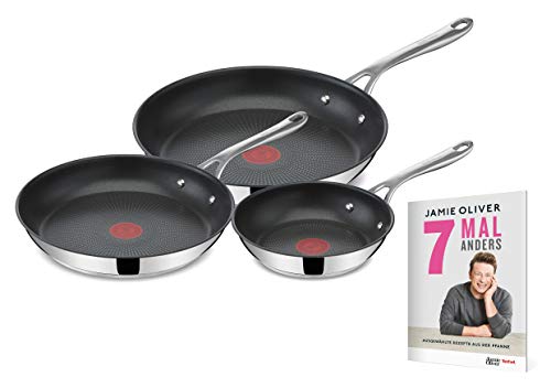 Tefal E304S3.JO7 Jamie Oliver Cook's Direct 3-teiliges Bratpfannen-Set