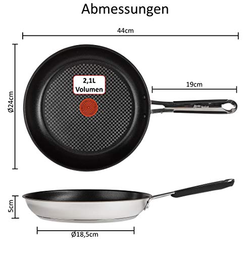 Tefal H80504 Jamie Oliver Edelstahl Bratpfanne 24 cm Induktion Pfanne