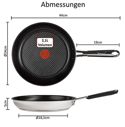 Tefal H80504 Jamie Oliver Edelstahl Bratpfanne 24 cm Induktion Pfanne