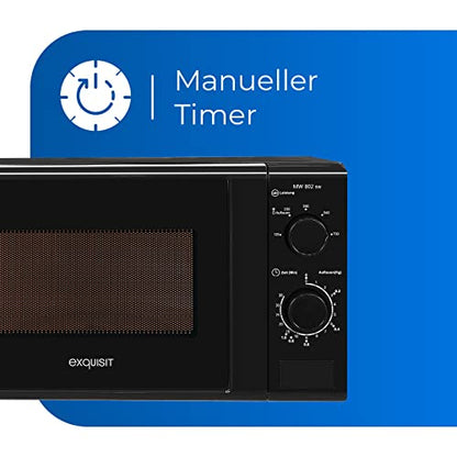 Exquisit Mikrowelle MW 802 sw | 700 W Leistung 20 L Garrraum kompakte Mikrowelle