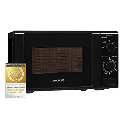 Exquisit Mikrowelle MW 802 sw | 700 W Leistung 20 L Garrraum kompakte Mikrowelle