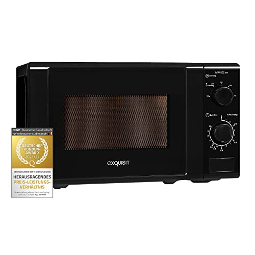 Exquisit Mikrowelle MW 802 sw | 700 W Leistung 20 L Garrraum kompakte Mikrowelle