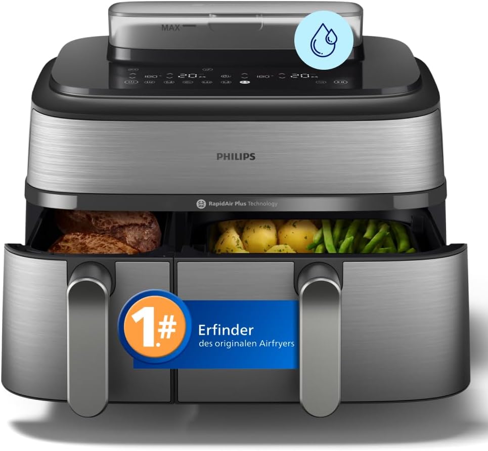 Philips Steam Airfryer 5000 Series Dual Basket, 9 L