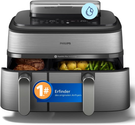 Philips Steam Airfryer 5000 Series Dual Basket, 9 L