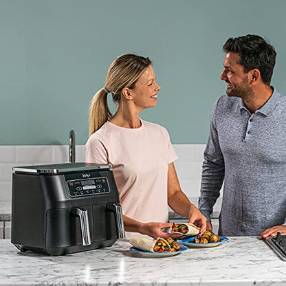 Ninja [AF300EU], Schwarz, Foodi Heißluft-Fritteuse mit 2 Frittierfächern und 7,6 l Fassungsvermögen