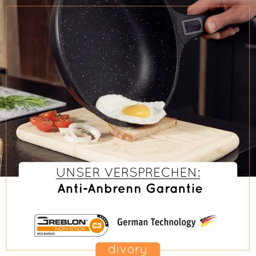 DIVORY Pfannenset 3-teilig Pfanne 20cm, 24cm, 28cm