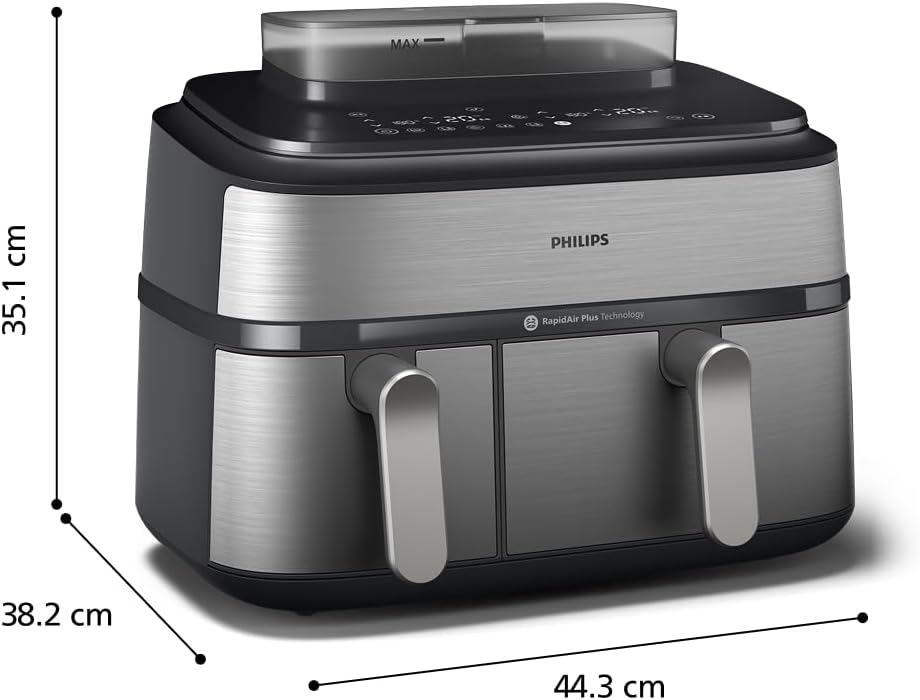 Philips Steam Airfryer 5000 Series Dual Basket, 9 L