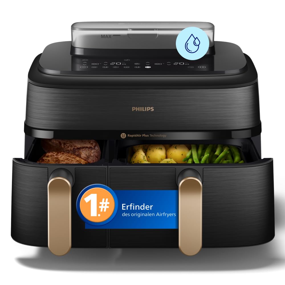 Philips Steam Airfryer 5000 Series Dual Basket, 9 L