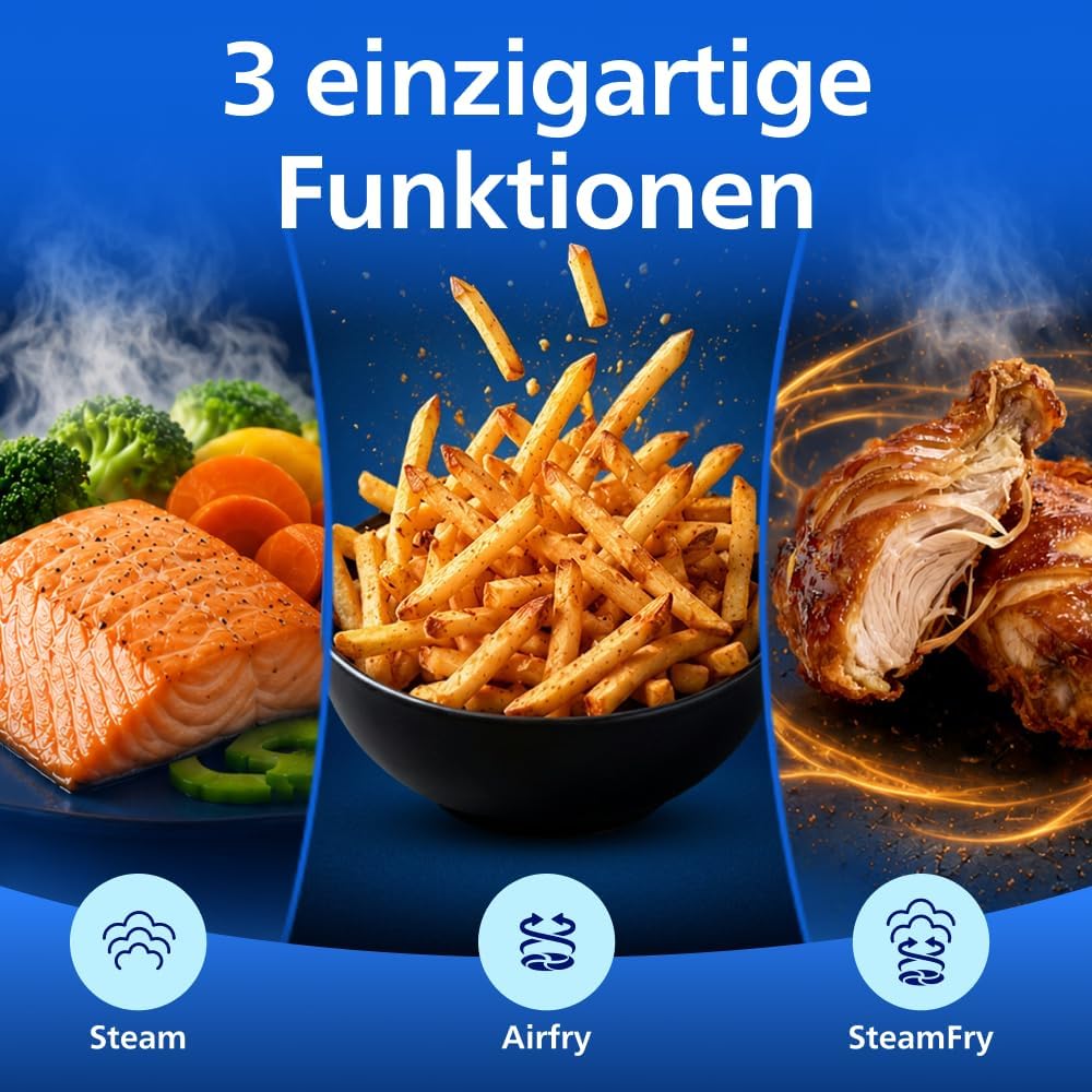 Philips Steam Airfryer 5000 Series Dual Basket, 9 L
