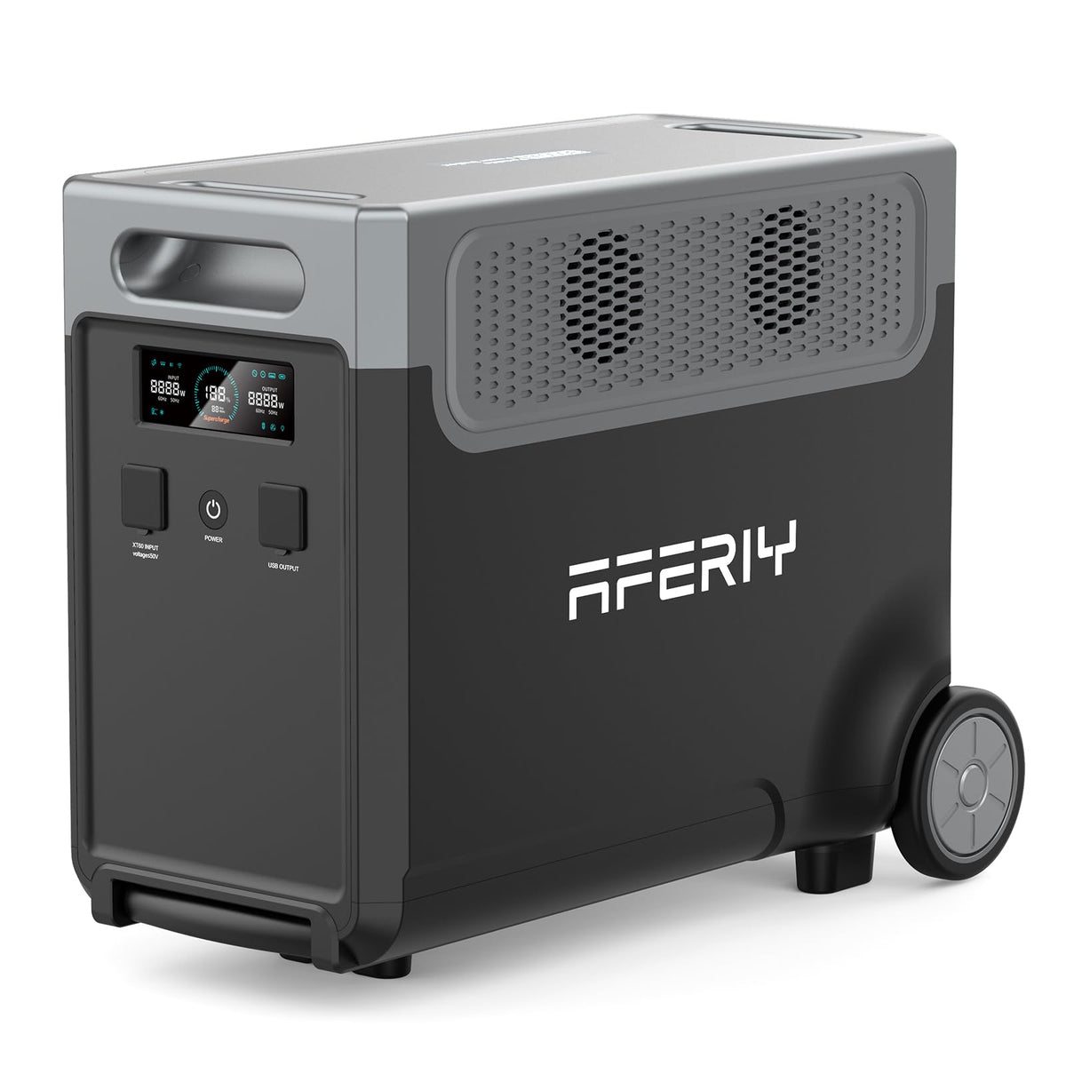 AFERIY 3600W3840Wh Tragbare Powerstation, Erweiterbar~11520Wh, mit Rädern