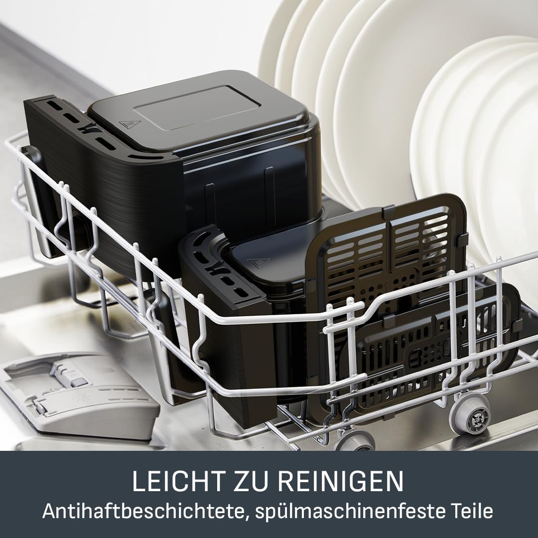 Tefal Dual Easy Fry Heißluftfritteuse, 8,3 L, Doppelschublade