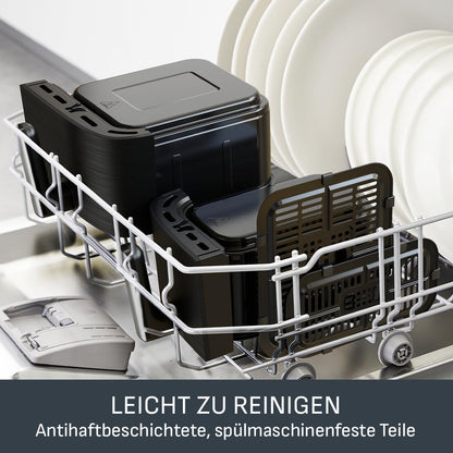 Tefal Dual Easy Fry Heißluftfritteuse, 8,3 L, Doppelschublade