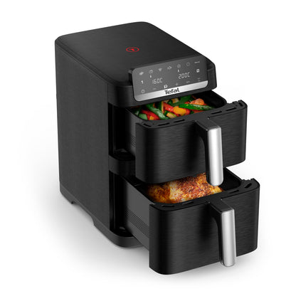 Tefal Dual Easy Fry Heißluftfritteuse, 8,3 L, Doppelschublade