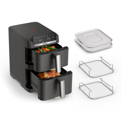 Tefal Dual Easy Fry Heißluftfritteuse, 8,3 L, Doppelschublade