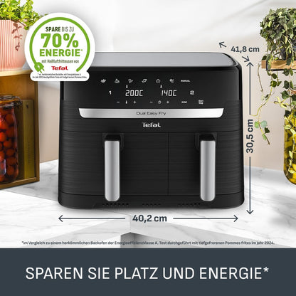 Tefal Dual Easy Fry Heißluftfritteuse, 8,3 L, Doppelschublade