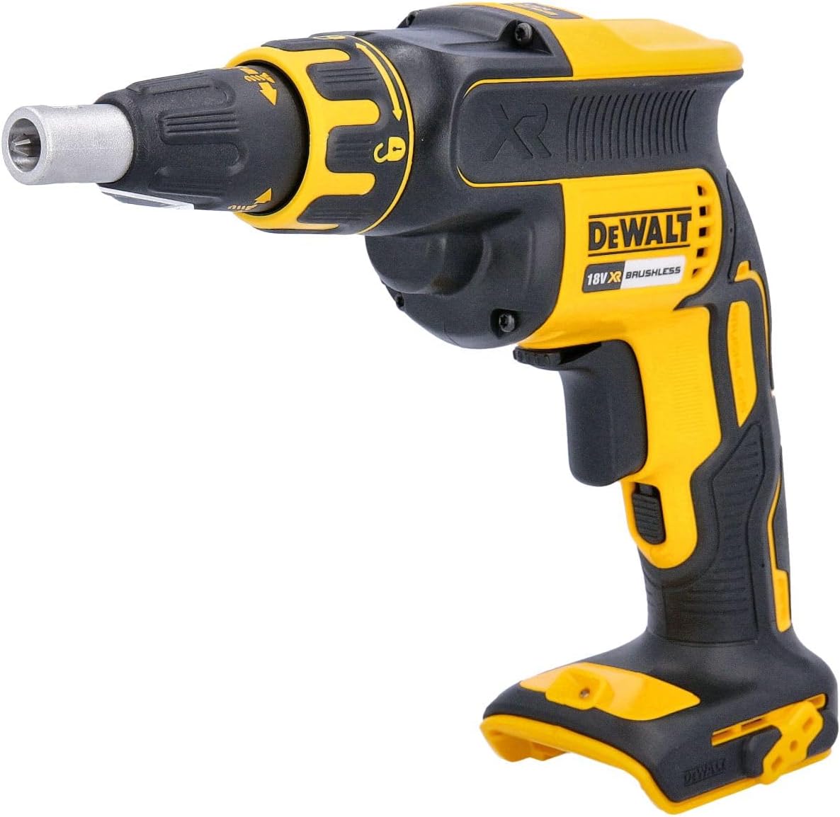 DeWalt Akku-Trockenbauschrauber/Schnellbauschrauber (18 Volt, 5.0 Ah, bürstenlos, inkl. Magazinvorsatz DCF6201, 2x XR Li-Ion Akkus, System-Schnellladegerät, Tstak Box II), DCF620P2K