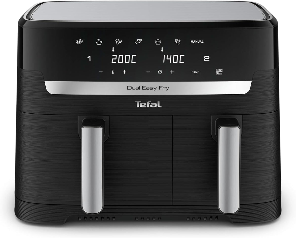 Tefal Dual Easy Fry Heißluftfritteuse, 8,3 L, Doppelschublade