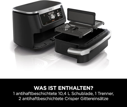 Ninja Foodi FlexDrawer Dual Zone Heißluftfritteuse, Schwarz AF500EU