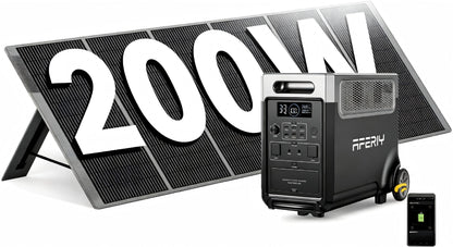 AFERIY 3600W3840Wh Tragbare Powerstation, Erweiterbar~11520Wh, mit Rädern