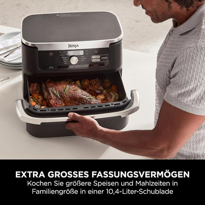 Ninja Foodi FlexDrawer Dual Zone Heißluftfritteuse, Schwarz AF500EU